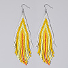 Handmade Glass Seed Beads Tassel Dangle Earrings EN2812-10-1