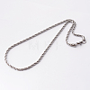 304 Stainless Steel Rope Chain Necklaces STAS-O056-A-10-2