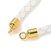 Leather Braided Cord Link Bracelets MAK-K022-01G-06-2