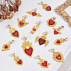 14Pcs Alloy Enamel Stethoscope Pendant Decorations HJEW-ME00156-5