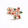 Snowflake Brass Cubic Zirconia Stud Earrings FS-WGD4C14-14-1
