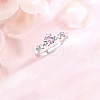 Brass Micro Pave Cubic Zirconia Finger Rings CU-CBADE6A-02A-P-1