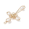 Natural Cultured Freshwater Pearl Copper Wire Wrapped Cross Pendants PALLOY-TA00318-4