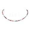 Dyed Faceted Round Natural Agate & Natural Cultured Freshwater Pearl Beaded Necklaces NJEW-JN05817-2