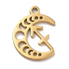 Real 18K Gold Plated 304 Stainless Steel Pendants STAS-R003-02G-08-1