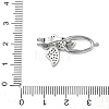 Butterfly Brass Micro Pave Clear Cubic Zirconia Fold Over Clasps KK-Z143-22P-3