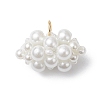 Pearlized Glass Pearl Beads Pendants PALLOY-MZ01101-01-1