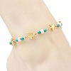 Ocean Dyed Synthetic Turquoise Beads & 304 Stainless Steel Link Chain Anklets GG-AJEW-AN00833-03-2