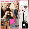 4Pcs 316 Stainless Steel Heart Locket Pendant Keychains KEYC-PH01618-5