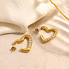 Valentine's Day 304 Stainless Steel Rhinestone Stud Earrings for Women EJEW-L315-04G-2