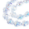 Electroplate Transparent Glass Beads Strands EGLA-N055-04A-4