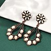 Alloy Synthetic Turquoise Dangle Stud Earrings EJEW-U053-12R-2