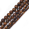 4 Strands 4 Style Natural Grade AB Tiger Eye Round Beads Strands G-TA0001-27-3