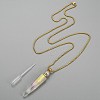 Electroplate Natural Quartz Crystal Perfume Bottle Pendant Necklaces NJEW-I239-01G-3