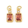 Brass Pave Cubic Zirconia Charms CU-CBA3D67-07G-07-1