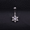 316L Surgical Stainless Steel Micro Pave Clear Cubic Zirconia Curved Barbell Belly Rings WGD8A79-06-1