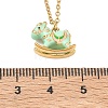 304 Stainless Steel Enamel Rocking Horse Pendant Necklaces for Women NJEW-T022-01A-5