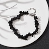 Natural Obsidian Chips Beaded Bracelet BJEW-JB09686-04-4
