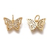 Brass Micro Pave Clear Cubic Zirconia Charms ZIRC-B002-47G-2