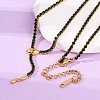 304 Stainless Steel Emerald Rhinestone Cup Chain Snake Tennis Necklaces for Women NJEW-A051-02G-3