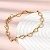 304 Stainless Steel Heart Link Chain Bracelet & Necklace Jewelry Sets SJEW-L199-13G-3