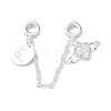 Brass Micro Pave Clear Cubic Zirconia Cable Chain European Beads KK-G531-07B-S-1