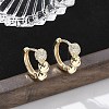 Brass Clear Cubic Zirconia Hoop Earrings EJEW-Q014-07G-1