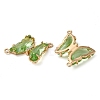 Brass Pave Faceted Glass Connector Charms X-FIND-Z020-04H-2