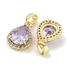 Brass with Cubic Zirconia Charms KK-Q820-10G-2
