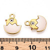 Printed Light Gold Tone Alloy Pendants ENAM-N056-204A-3