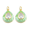 Brass Pave Clear Cubic Zirconia Pendants KK-N227-94E-2