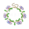 Flower Glass & Acrylic Charm Bracelets BJEW-JB10443-02-1