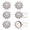 6Pcs Alloy Rhinestone Cufflinks BUTT-ME0001-33-1