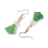 Glass Dangle Earrings for Women EJEW-JE05993-4