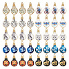 40Pcs 10 Styles Printed Alloy Enamel Pendants ENAM-TA0001-53-1