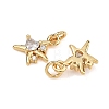 SHEGRACE Brass Micro Pave Clear Cubic Zirconia Charms XGRQ2O969-419G-2