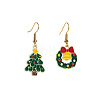 Christmas Tree & Christmas Bell Alloy Enamel Dangle Earrings FS-WG5CE64-02-2