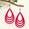 Hollow Out Teardrop Wood Dangle Earrings FS-WG56C65-05-1
