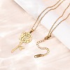 304 Stainless Steel Rose Flower Pendant Cable Chain Necklaces for Men Women NJEW-K308-05C-G-3