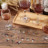 24Pcs 12 Style Tibetan Style Alloy Pendant & Brass Ring Wine Glass Charms AJEW-AB00056-5