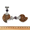 Natural Amethyst Fossil Snail Pendants G-F062-16-2