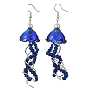 Dyed Natural Malaysia Jade Jellyfish Dangle Earrings for Women EJEW-JE07484-02-3