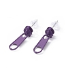 Alloy Zipper Buckle Dangle Stud Earrings with Iron Pins for Women EJEW-A090-01B-1