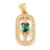 Real 18K Gold Plated Brass Micro Pave Cubic Zirconia Pendants ZIRC-L100-083G-02-2