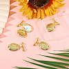 4Pcs Brass Locket Pendant Brooch for Wedding Photo JEWB-CA00012-5