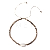 Summer Natural Shell and Coconut Heishi Beaded Necklaces NJEW-JN05177-4