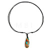 Bohemian Dyed Natural Imperial Jasper Teardrop Pendant Necklaces NL5707-1-2