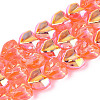 Electroplate Transparent Glass Beads Strands EGLA-N056-01A-09-1