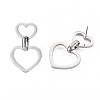 304 Stainless Steel Double Heart Dangle Stud Earrings for Women EJEW-N016-015P-4