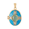 1Pc Brass Enamel Locket Pendants FIND-TA0010-71A-1